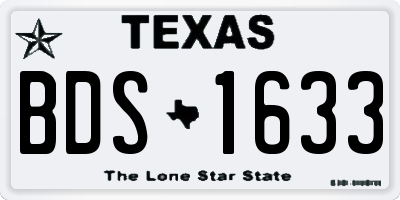 TX license plate BDS1633