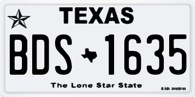 TX license plate BDS1635