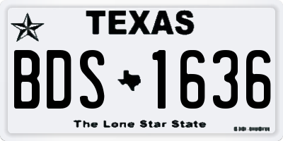 TX license plate BDS1636