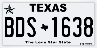 TX license plate BDS1638