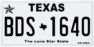 TX license plate BDS1640