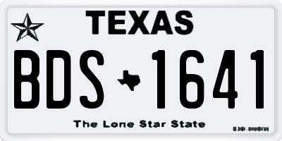 TX license plate BDS1641