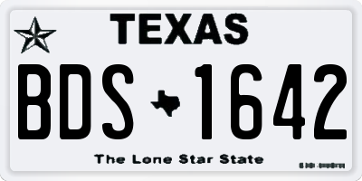 TX license plate BDS1642