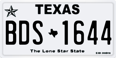 TX license plate BDS1644