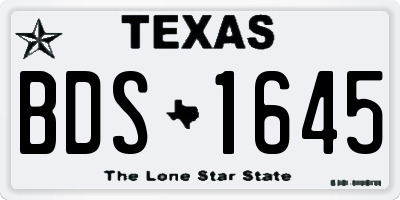 TX license plate BDS1645