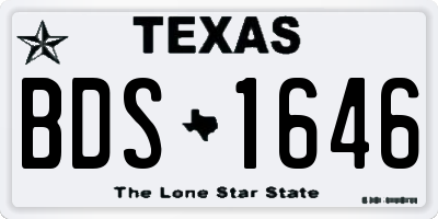 TX license plate BDS1646