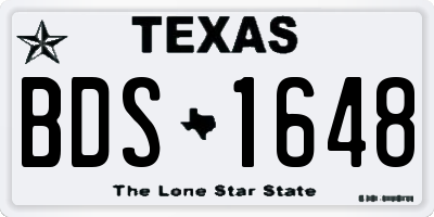 TX license plate BDS1648