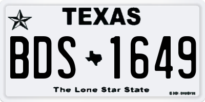 TX license plate BDS1649