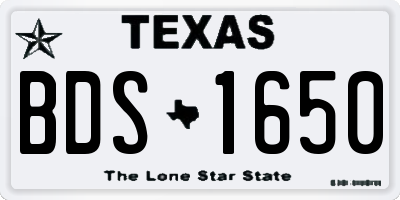 TX license plate BDS1650
