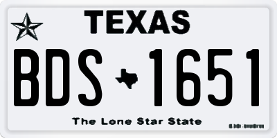 TX license plate BDS1651