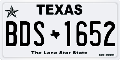 TX license plate BDS1652