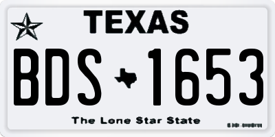 TX license plate BDS1653