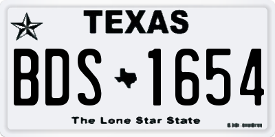 TX license plate BDS1654