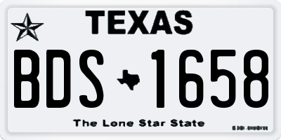 TX license plate BDS1658