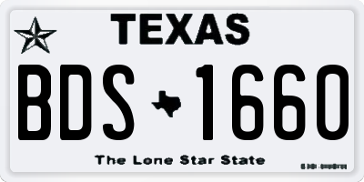 TX license plate BDS1660