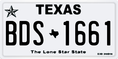 TX license plate BDS1661
