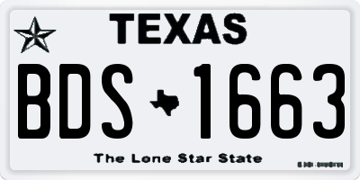 TX license plate BDS1663