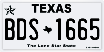TX license plate BDS1665