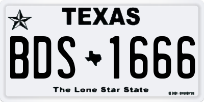 TX license plate BDS1666