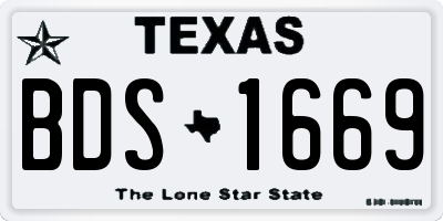 TX license plate BDS1669