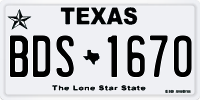 TX license plate BDS1670