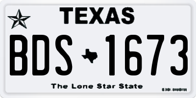 TX license plate BDS1673