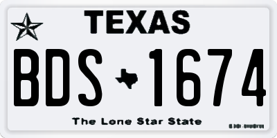 TX license plate BDS1674