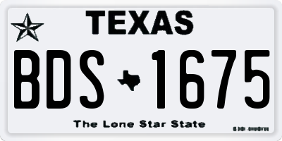 TX license plate BDS1675