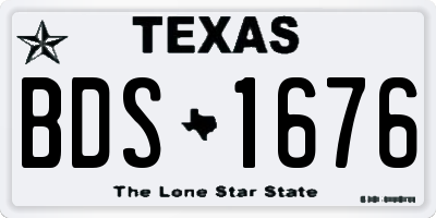 TX license plate BDS1676