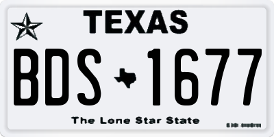 TX license plate BDS1677
