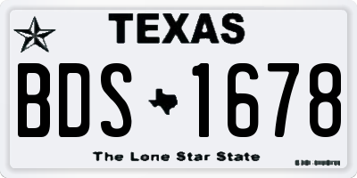 TX license plate BDS1678