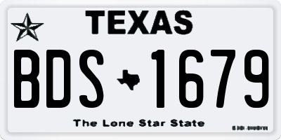 TX license plate BDS1679
