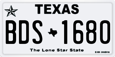 TX license plate BDS1680