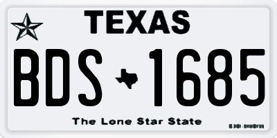 TX license plate BDS1685