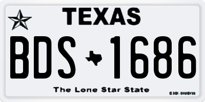 TX license plate BDS1686