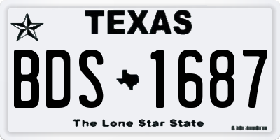 TX license plate BDS1687