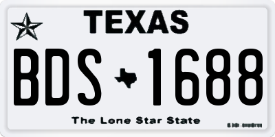 TX license plate BDS1688