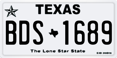 TX license plate BDS1689