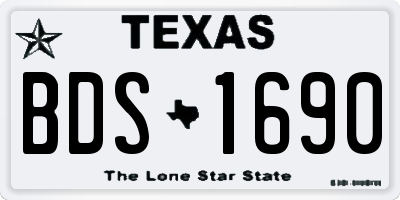 TX license plate BDS1690