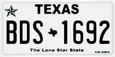 TX license plate BDS1692