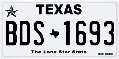 TX license plate BDS1693