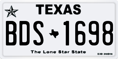 TX license plate BDS1698