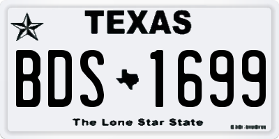 TX license plate BDS1699