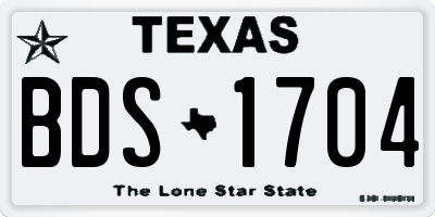TX license plate BDS1704