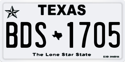 TX license plate BDS1705