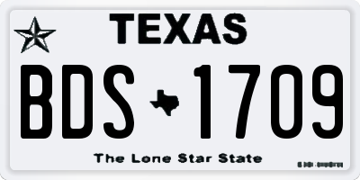 TX license plate BDS1709