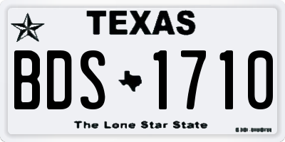TX license plate BDS1710