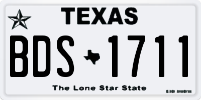 TX license plate BDS1711