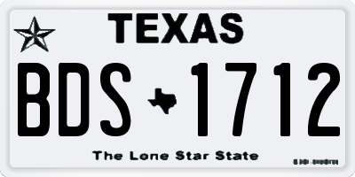 TX license plate BDS1712