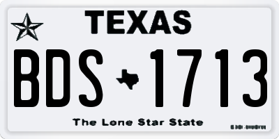 TX license plate BDS1713